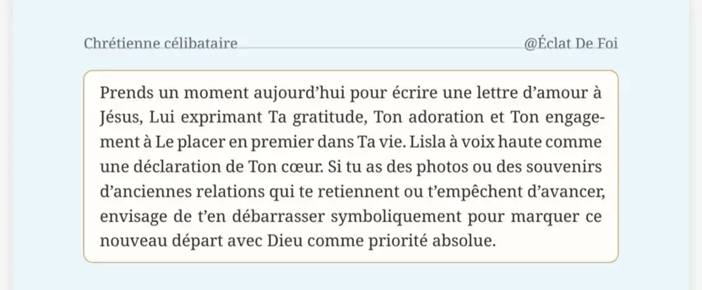 Extrait du livre Chrétienne Célibataire : Jour 1 — Mini-défi, ton action concrète du jour