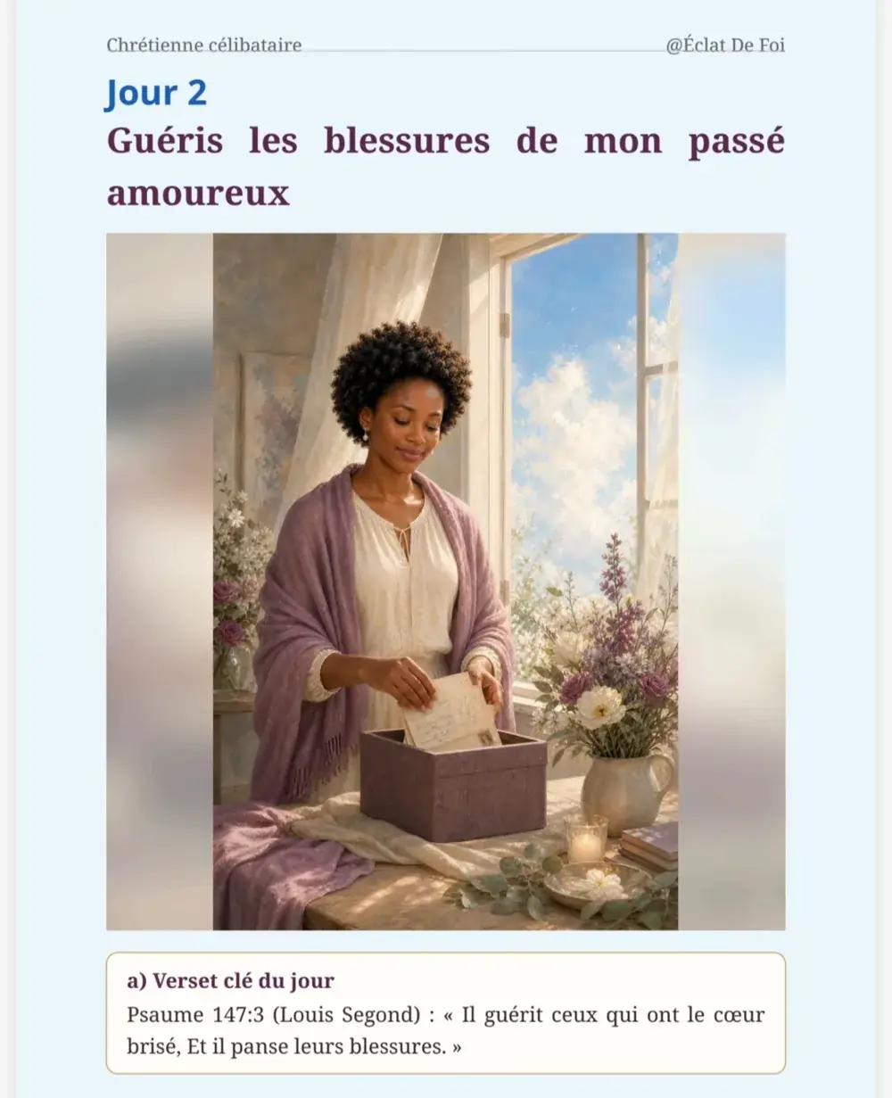 Extrait du livre Chrétienne Célibataire : Jour 2 — Guéris les blessures de mon passé amoureux