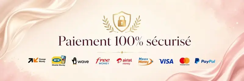 Paiement 100% sécurisé - mobile money et cartes bancaires acceptées